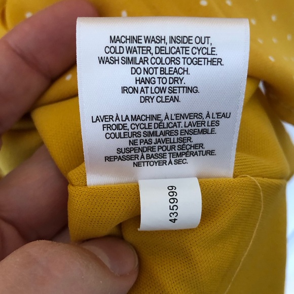 NWOT. Dress, yellow with white polka dot design summer dress. - Picture 5 of 5